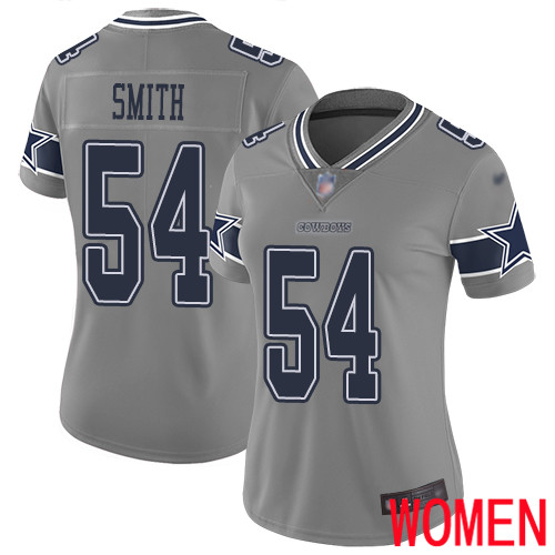 Women Dallas Cowboys Limited Gray Jaylon Smith #54 Inverted Legend NFL Jersey->dallas cowboys->NFL Jersey